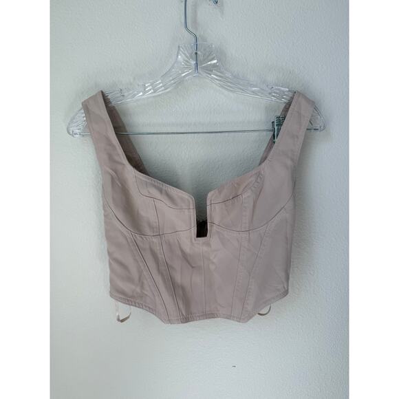 White Fox Corset Pink Beige Top Size XS - Picture 3 of 7